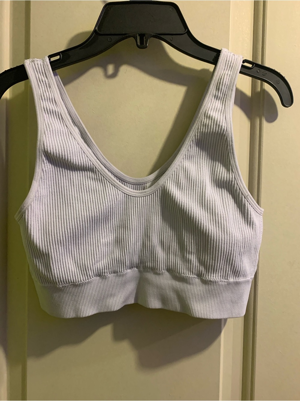 aerie Ribbed Scoopneck Bralette in white - size M